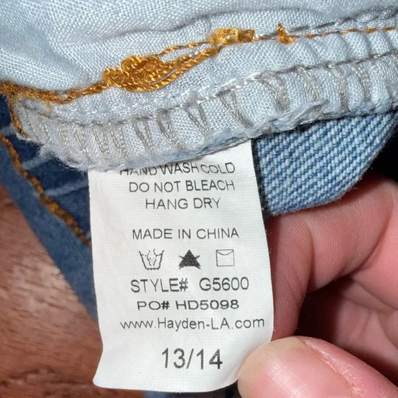 Excellent Condition Hayden Girls Distressed Sequin Denim Shorts size: 13/14 - Picture 11 of 11